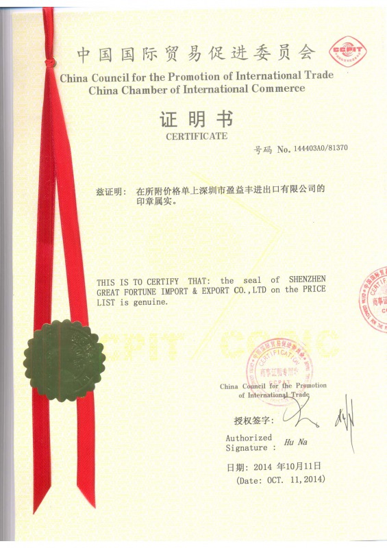Price list certification